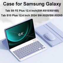 Case for Samsung Galaxy Tab S9 FE+ 12.4 Inch SM-X610 X616B,Keyboard Case For Samsung Tab S10 Plus 12.4 inch 2024 SM-X820 X826B
