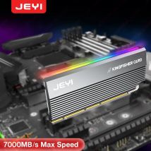 Adaptador JEYI RGB PCIe 4.0 NVMe, tarjeta adaptadora PCIe a NVMe M.2 SSD con disipador térmico de aluminio, Compatible con Gen4 Gen3 Gen2 Gen1
