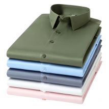 Bürohemden ohne Büro für Herren, neuestes Anti-Falten-weiches Business-Oberteil ohne Tasche, elegantes, lässiges, violettes Slim-Fit-Herrenoberteil