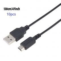 Cavo di ricarica per cavo di alimentazione per caricabatterie USB NDSL da 10 pezzi per Nintendo DS Lite DSL NDSL 1,2 m Nero