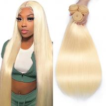 Tissage 613 Fasci di capelli lisci biondi 24 26 28 30 pollici Tessuto brasiliano 10A Estensioni dei capelli umani Remy Consegna 3 giorni Francia