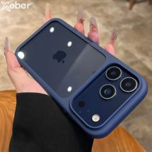 Funda de teléfono transparente con botón táctil para cámara inteligente, Funda transparente a prueba de golpes para iPhone 17 Pro Max 17 Pro 17 Air