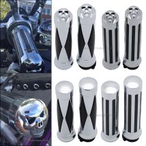 Moto 1 "25mm Skull Rubber Slip manubrio manopole per Harley Honda Kawasaki Suzuki Yamaha Bikes Cruiser Chopper Custom
