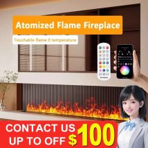 Camino a vapore acqueo a distanza con simulazione di fuoco interno, umidificatore a fuoco finto, decorazione per TV, camino elettrico a atomizzazione moderna con LED 3D integrato, perfetto per creare