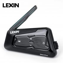 LEXIN-MeshCom Motocyklowy zestaw słuchawkowy MESH i Bluetooth Domofon, z systemem komunikacji siatkowej, równoległym dźwiękiem-interkomem, 24 zawodników