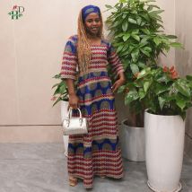 H&D Neue Afrikanische Kleidung Für Frauen Traditionelle Stickerei Kleider Bazin Riche Maxi Kleid Frauen Hohe qualität Party Hochzeit
