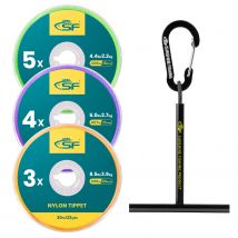 SF 30/75/100 m Fliegenfischen-Kippenschnur, transparentes Nylon-Monofilament mit Halter, Vorfach, Forelle, 0 x 1 x 2 x 3 x 4 x 5 x 6 x 7 x