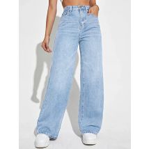 2024 nuove donne indossano pantaloni larghi in denim larghi europei e americani dimagranti jeans all-match a vita alta per le donne