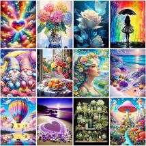 CHENISTORY Landscape Diamond Embroidery Cross Stitch Art Kits Diy Craft Diamond Painting5D Mosaic Kit Wall Art Home Decoration