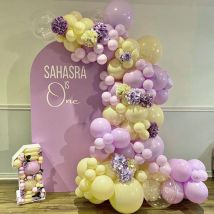 60cps Makronen lila Gelb Ballon Girlande Bogen für Baby party Hochzeit Geburtstag, Abschluss feier Dekoration