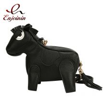 Roman lustige Quaste Pony Form Geldbörsen und Handtaschen für Frauen Cartoon Tier Design Mädchen Umhängetasche Umhängetasche Pu Leder
