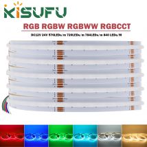 RGB RGBW RGBWW RGBCCT COB LED-Streifenlicht DC12V 24V 840 784 720 576 LEDs/M Flex FCOB LED-Bandlicht Dimmbares lineares Bandband