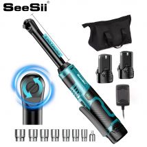 SEESII 3/8 "Chiave elettrica a batteria 55Nm 6" Chiave a cricchetto estesa 12V Chiave angolare ricaricabile Strumenti di riparazione auto con/2 batterie