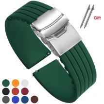 Cinturino in gomma 18mm 20mm 22mm 24mm cinturino in Silicone Sport Waterpoor bracciale a sgancio rapido per cinturino Seiko accessori per orologi