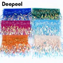 2-10 Yards 15 cm Mesh Pailletten Quaste Fransen zum Nähen Latin Kleid Spitze Stoff Kleidung Vorhang Dekoration Trimmen DIY Zubehör
