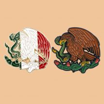Mexico Flags Pins Cool Cartoon Eagle Badges Brooches for Clothing Enamel Pin Metal Badges Jewelry Accessories Gifts for Friends