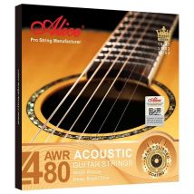 Alice awr480 Akustik gitarren saiten 1.-6. Sechs kant kern Bronze Nano polierte Beschichtung Performance Saiten