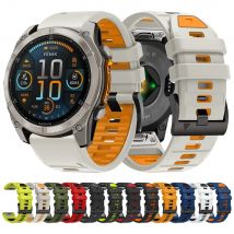 QuickFit 26 mm 22 mm Fenix8-Band für Garmin Fenix E 8 7 7X 6 6X 5 5X/Epix Pro 47 mm 51 mm/Enduro 3 zweifarbiges Silikonarmband