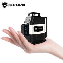 Pracmanu Mini nivel láser de 16 líneas 4D autonivelante 360 nivel láser de línea verde cruzada Horizontal y Vertical con Control remoto
