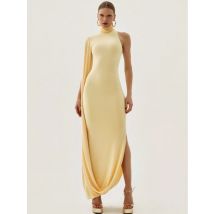 Blifanbo Split Turtleneck Sexy Maxi Dress Women Gown One-shoulder High Waist Bodycon Solid Fashion Club Party Long Dress Elegant