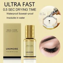 Unimore 5 ml, 0,5–1 Sekunden, schnell trocknend, geruchsarm, empfindlicher Klebstoff, langlebig, wasserfest, professioneller Wimpernkleber, kosmetische Werkzeuge