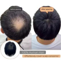 Natural Black Male Toupee Short Wig Hair Style Human Hair Topper for Men Clip in Hair Extensions For Balding Hair loss