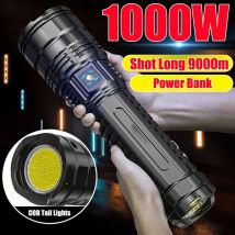 10000LM 800W Torce a LED più potenti Tattiche 15000mah Batteria incorporata Flash Light Faretti di emergenza 4 km Regali di festa