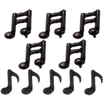 10Pcs Music Single Note Double Note Shape Balloon Silver Aluminum Birthday Party Balloon Music Themed Party Supplies Baby Shower