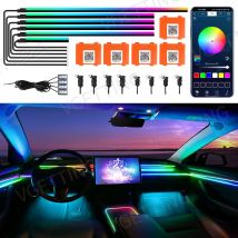 Vget 18 in 1 luci ambientali per auto Symphony LED interni strisce acriliche pulsante luce atmosfera controllo APP RGB 64 colori 12V