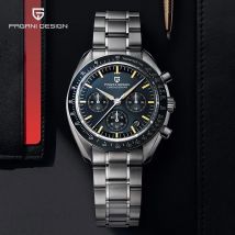 PAGANI DESIGN 2026 New Moon Orologi da uomo Orologio al quarzo di lusso per uomo VK63 Cronografo AR Specchio con zaffiro Lunetta in ceramica luminosa