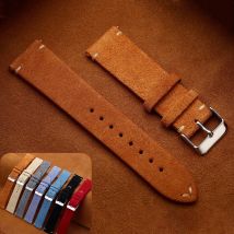 Vintage Armband aus echtem Wildleder 14mm 16mm 18mm 20mm 22mm hand gefertigtes weiches Armband aus Leder mit Schnell verschluss