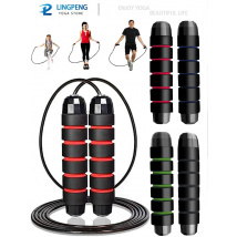 With Ball Bearings Adjustable Tangle-Free Speed Wire Jump Rope Workout with Foam Handles for Fitness Home Workouts and Slim Body