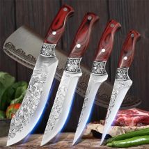 Metzger Ausbeinmesser, handgeschmiedete Klinge, Holzgriff, Küchenmesser, Fleischbeil, Hacken von Gemüse, Schneiden von Fisch, Fleisch, Kochmesser