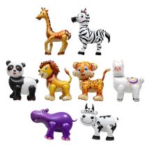 4D Stehende Dschungel Tier Luftballons Löwe Alpaka Giraffe Panda Leopard Kuh Zebra Ballon Geburtstag Party Fotografie Requisiten Ballon