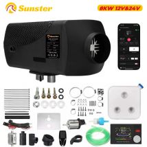 8KW 12V&24V Ultra-Leise Diesel-Nacht-Heizung Diesel-Luftheizung Mit Bluetooth-App/LCD-Display/Fernbedienung Für Wohnmobile Garagen