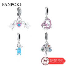 100 % echte 925 Sterling Silber Charm Perlen Jungen und Mädchen Anhänger Charms passen feine Armbänder Halsketten Frauen DIY Schmuck Geschenke
