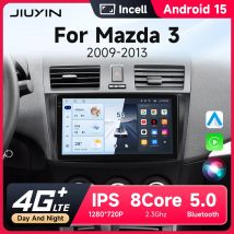 JIUYIN 2 Din Radio de coche para Mazda 3 2009 2010 2011 2012 2013 Android 13 reproductor Multimedia 4G navegación GPS Carplay DVD unidad principal