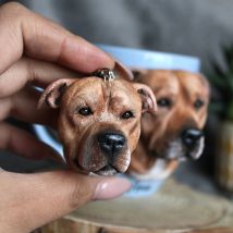 Maßgeschneiderter 3D-Haustier-Porträt-Haustier-Schlüsselanhänger, individueller Hundekopf-Ornament, personalisiertes Haustier-Geschenk, Haustier-Mini-Skulptur, Geschenkideen für Haustierliebhaber