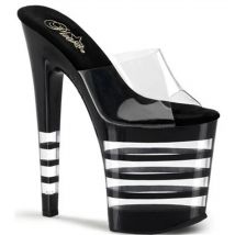 Transparente feine Ferse gestreifte Sohle High Heel Sandalen Damen Sommer High Heel Fischmaul Open Toe High Heel Sandalen für Frauen