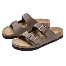 All-Match-Flats, Strand-Hausschuhe, weiße Herren-Sandalen, dicke Sohle, Kork-Hausschuhe, Sommer, lässige Doppelschnalle, rutschfeste Clogs-Sandalen
