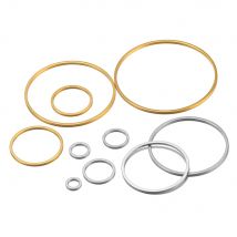 20 Stück Edelstahl hohle flache Blenden Anhänger Kreise Anschlüsse für Ohrringe Draht DIY Halskette Schmuckherstellung Zubehör