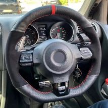 Auto-Lenkradbezug, geflochten, Handnähen, Wildleder, für Volkswagen Golf 6 GTI MK6 VW Polo GTI Scirocco R Passat CC R-Line