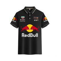 Red Bull New Men's T-shirt Short-sleeved Polo Shirt Summer Tops Casual Button Lapel T-shirt