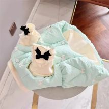 Haustier Hund Kleidung Eis Farbe Mantel Warme Winter Hinzugefügt Samt Baumwolle Schmetterling Schleife Flauschigen Rock Teddybär Weste Hund Zubehör