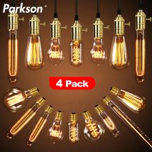 4 pz/lotto Retro Edison Lampadina E27 220V 40W ST64 G80 G95 T10 T45 T185 A19 A60 Filamento Luce Vintage Fiala Edison lampada