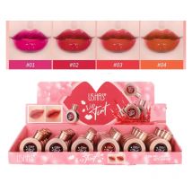 4 Farben fruchtiges Wasser Lippen tönung Set hoch pigmentierten Lip gloss wasserdicht nicht klebrig langlebige Frauen Lippen Kosmetik Bulk