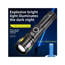 2025 Newest Aluminum Alloy Multifunctional White Laser Flashlight,USB-C Rechargeable,Telescopic Zoom, Built-in Battery, camping