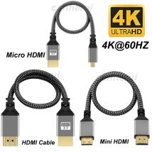 Nylon Braid HD 4K@60HZ V1.4 TPU HD 1080P Compatible Micro Mini TO HDMI Extension Male Cable For Tablet PC TV Camera HDTV