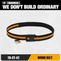TOUGHBUILT TB-CT-42 Robuster Werkzeuggürtel, anpassbare Länge, kompatibel mit allen ClipTech-Beuteln für Elektriker-Tischler