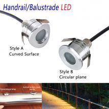 Gebogener Handlauf aus Edelstahl für den Außenbereich, wasserdicht, DC12 V/24 V, 1 W, Strahler-Leitplankschlauch für Treppenausschnitte, 26 mm